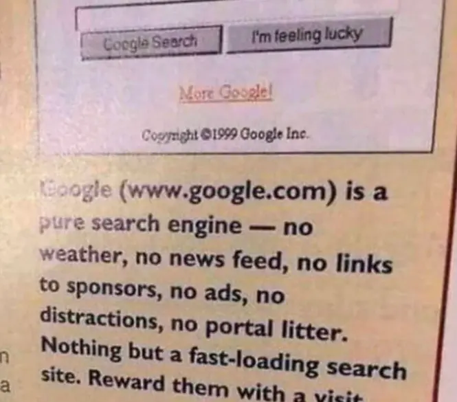 谷歌在1999年承诺不投放广告
